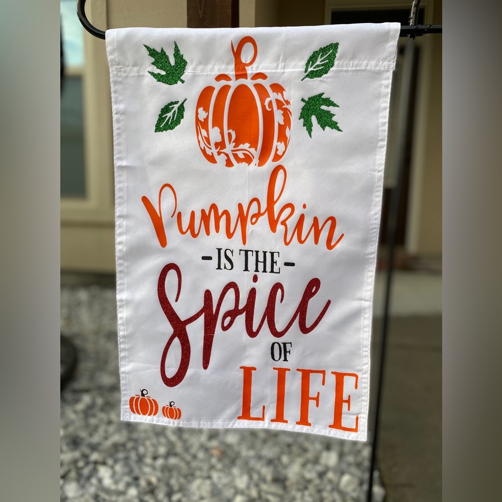 ✅Pumpkin Garden Flag Autumn Leaves Double Sided 12 x18 Decorative Fall Yard Sign